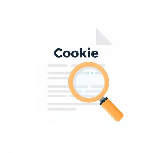 Icon of a document with a magnifying glass, representing reviewing the cookie policy.